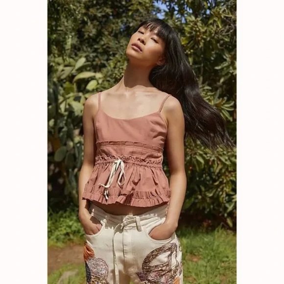 Free People Luna Corset Top in Iced Chai Pink - Picture 2 of 8